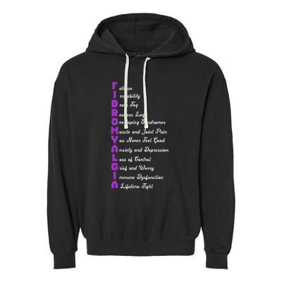 Fibromyalgia Meaning Chronic Pain Fibro Awareness Garment-Dyed Fleece Hoodie