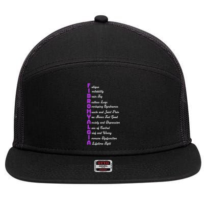 Fibromyalgia Meaning Chronic Pain Fibro Awareness 7 Panel Mesh Trucker Snapback Hat