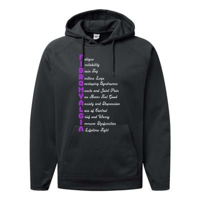 Fibromyalgia Meaning Chronic Pain Fibro Awareness Performance Fleece Hoodie