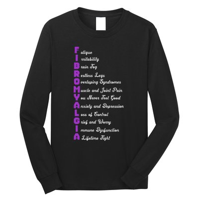 Fibromyalgia Meaning Chronic Pain Fibro Awareness Long Sleeve Shirt