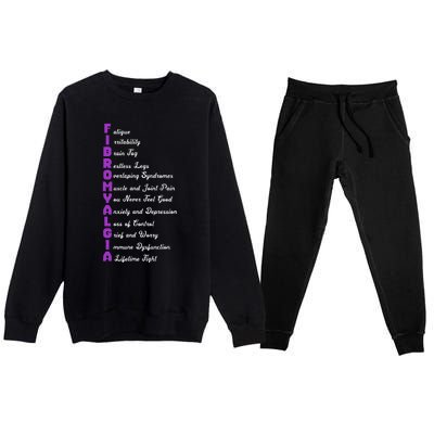 Fibromyalgia Meaning Chronic Pain Fibro Awareness Premium Crewneck Sweatsuit Set