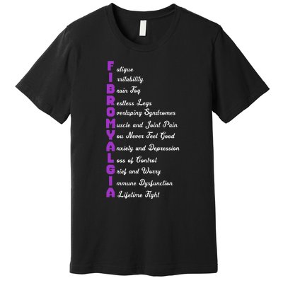 Fibromyalgia Meaning Chronic Pain Fibro Awareness Premium T-Shirt