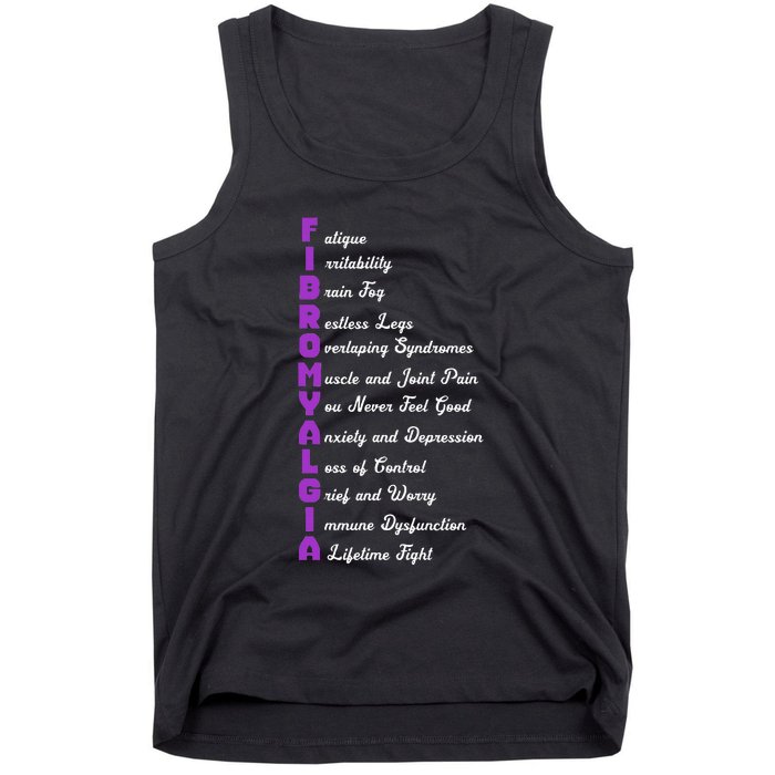 Fibromyalgia Meaning Chronic Pain Fibro Awareness Tank Top