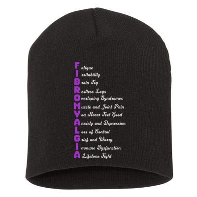 Fibromyalgia Meaning Chronic Pain Fibro Awareness Short Acrylic Beanie