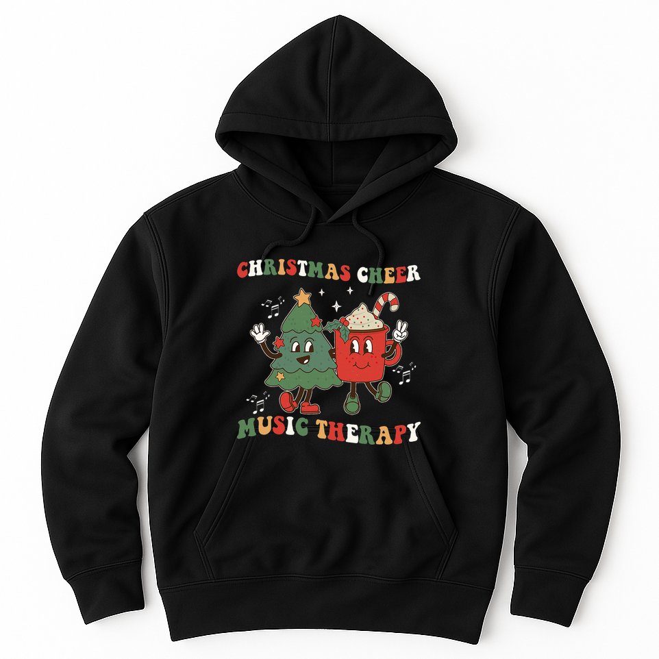 Festive Melodies Christmas Music Therapy for Music Lovers Hoodie