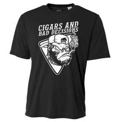 Funny Monkey Cigars And Bad Decisions Cooling Performance Crew T-Shirt