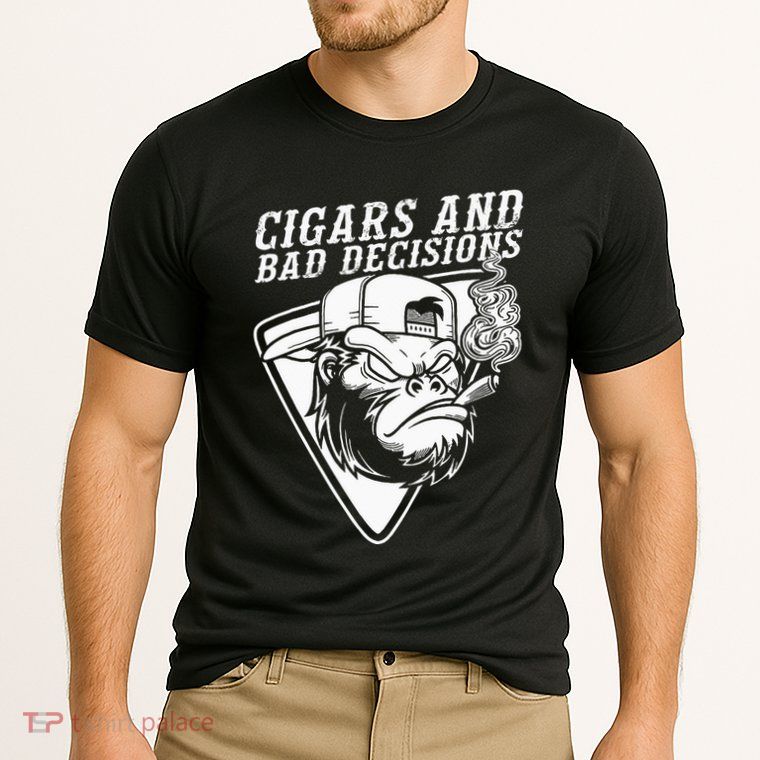 Funny Monkey Cigars And Bad Decisions Performance Shirt