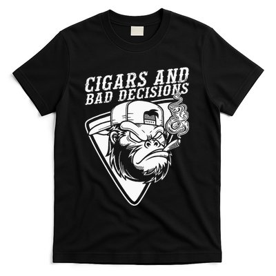 Funny Monkey Cigars And Bad Decisions T-Shirt