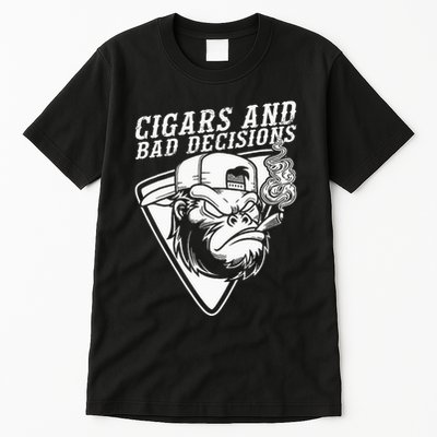 Funny Monkey Cigars And Bad Decisions Tall T-Shirt