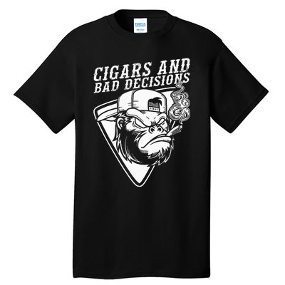 Funny Monkey Cigars And Bad Decisions Tall T-Shirt