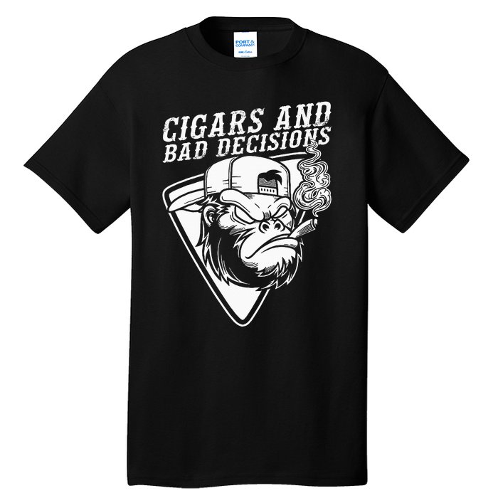 Funny Monkey Cigars And Bad Decisions Tall T-Shirt