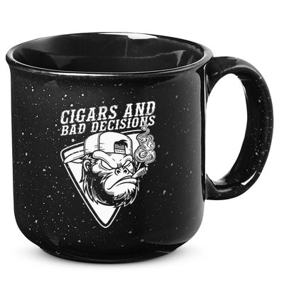Funny Monkey Cigars And Bad Decisions 15oz Campfire Ceramic Mug