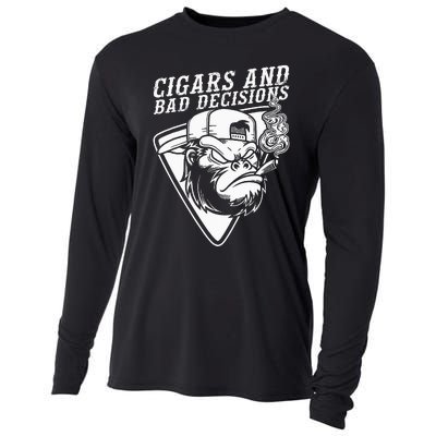 Funny Monkey Cigars And Bad Decisions Cooling Performance Long Sleeve Crew