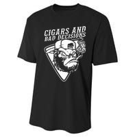 Funny Monkey Cigars And Bad Decisions Performance Sprint T-Shirt