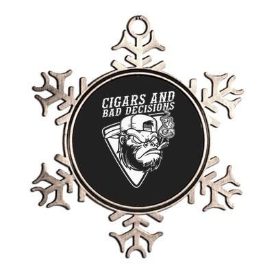 Funny Monkey Cigars And Bad Decisions Metallic Star Ornament