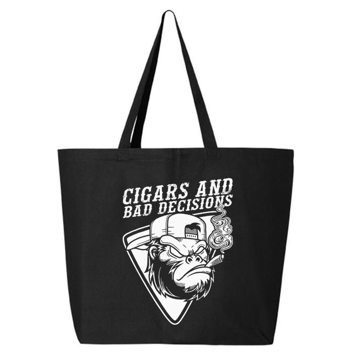Funny Monkey Cigars And Bad Decisions 25L Jumbo Tote