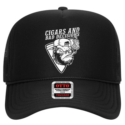 Funny Monkey Cigars And Bad Decisions Trucker Hat