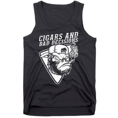 Funny Monkey Cigars And Bad Decisions Tank Top