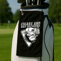 Funny Monkey Cigars And Bad Decisions Golf Towel
