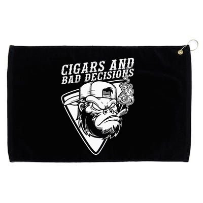 Funny Monkey Cigars And Bad Decisions Grommeted Golf Towel