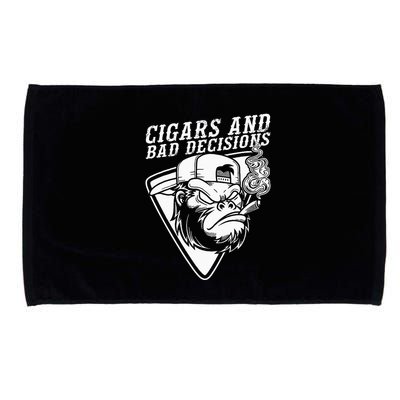 Funny Monkey Cigars And Bad Decisions Microfiber Hand Towel