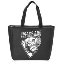 Funny Monkey Cigars And Bad Decisions Zip Tote Bag