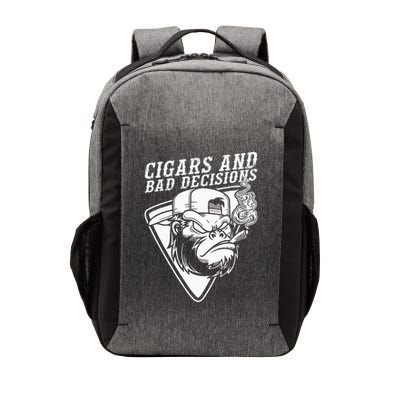 Funny Monkey Cigars And Bad Decisions Vector Backpack