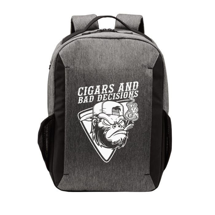 Funny Monkey Cigars And Bad Decisions Vector Backpack