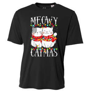 Funny Meowy Catmas Merry Christmas Kitten Pajama Cooling Performance Crew T-Shirt