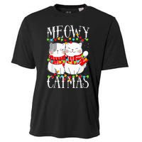 Funny Meowy Catmas Merry Christmas Kitten Pajama Cooling Performance Crew T-Shirt