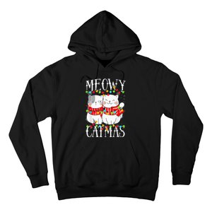 Funny Meowy Catmas Merry Christmas Kitten Pajama Hoodie