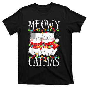 Funny Meowy Catmas Merry Christmas Kitten Pajama T-Shirt