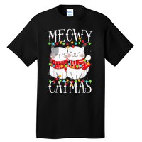 Funny Meowy Catmas Merry Christmas Kitten Pajama Tall T-Shirt