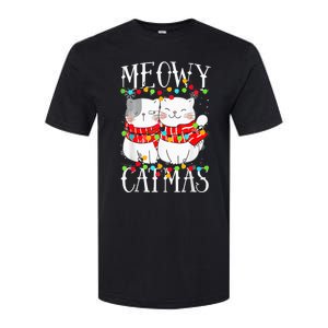 Funny Meowy Catmas Merry Christmas Kitten Pajama Softstyle CVC T-Shirt