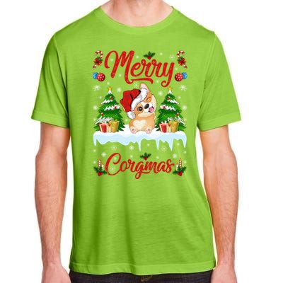 Funny Merry Corgmas Xmas Gift Santa Hat Corgi Christmas Cute Gift Adult ChromaSoft Performance T-Shirt