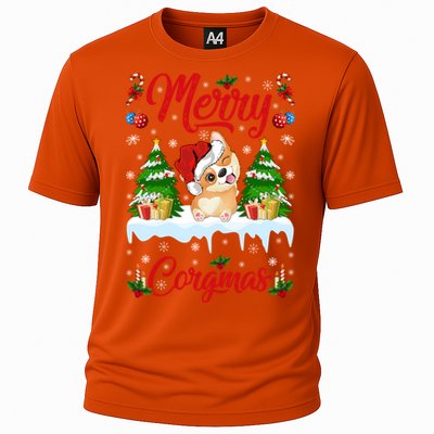 Funny Merry Corgmas Xmas Gift Santa Hat Corgi Christmas Cute Gift Cooling Performance Crew T-Shirt