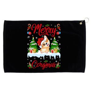 Funny Merry Corgmas Xmas Gift Santa Hat Corgi Christmas Cute Gift Grommeted Golf Towel