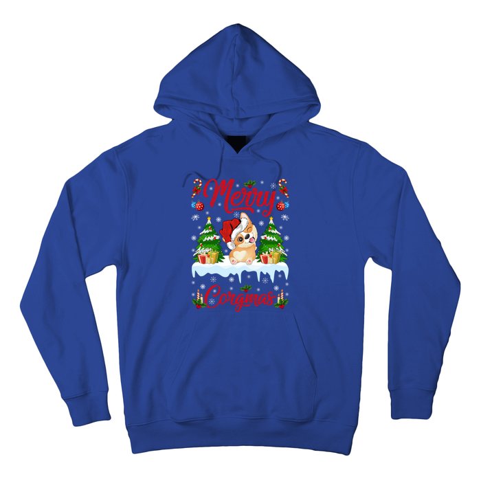 Funny Merry Corgmas Xmas Gift Santa Hat Corgi Christmas Cute Gift Hoodie