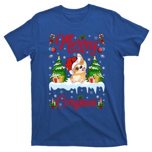 Funny Merry Corgmas Xmas Gift Santa Hat Corgi Christmas Cute Gift T-Shirt