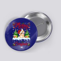 Funny Merry Corgmas Xmas Gift Santa Hat Corgi Christmas Cute Gift Button