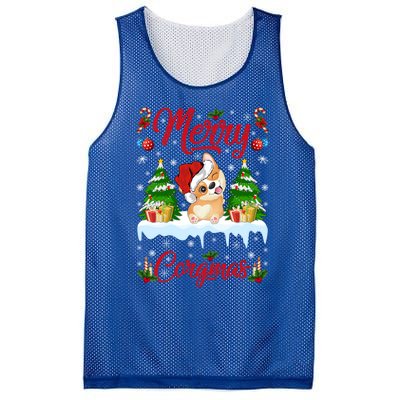 Funny Merry Corgmas Xmas Gift Santa Hat Corgi Christmas Cute Gift Mesh Reversible Basketball Jersey Tank