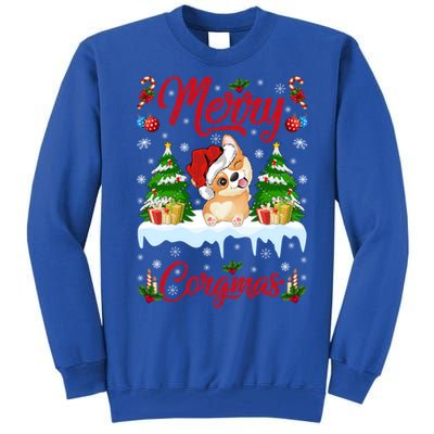 Funny Merry Corgmas Xmas Gift Santa Hat Corgi Christmas Cute Gift Tall Sweatshirt