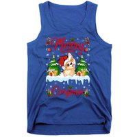 Funny Merry Corgmas Xmas Gift Santa Hat Corgi Christmas Cute Gift Tank Top