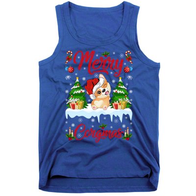 Funny Merry Corgmas Xmas Gift Santa Hat Corgi Christmas Cute Gift Tank Top