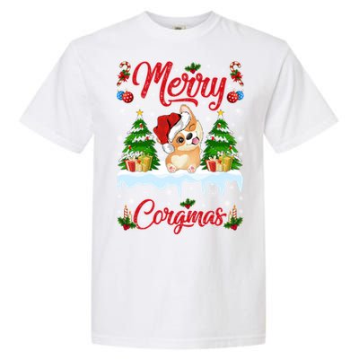 Funny Merry Corgmas Xmas Gift Santa Hat Corgi Christmas Cute Gift Garment-Dyed Heavyweight T-Shirt