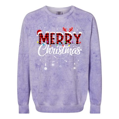 Funny Merry Christmas Lights Xmas Family Colorblast Crewneck Sweatshirt