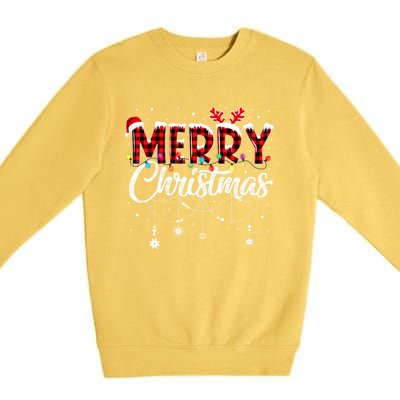 Funny Merry Christmas Lights Xmas Family Premium Crewneck Sweatshirt