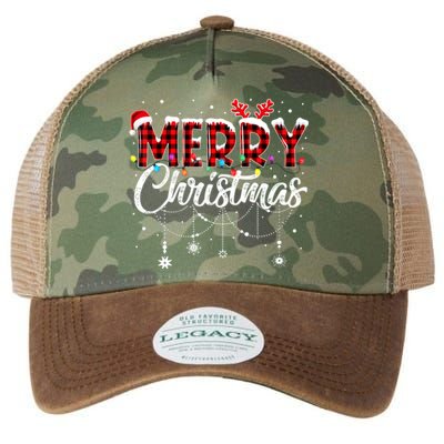 Funny Merry Christmas Lights Xmas Family Legacy Tie Dye Trucker Hat