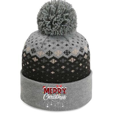 Funny Merry Christmas Lights Xmas Family The Baniff Cuffed Pom Beanie