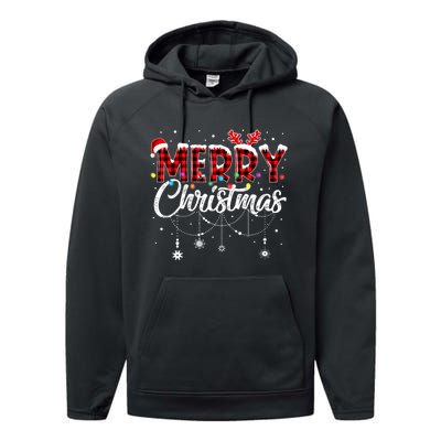 Funny Merry Christmas Lights Xmas Family Performance Fleece Hoodie